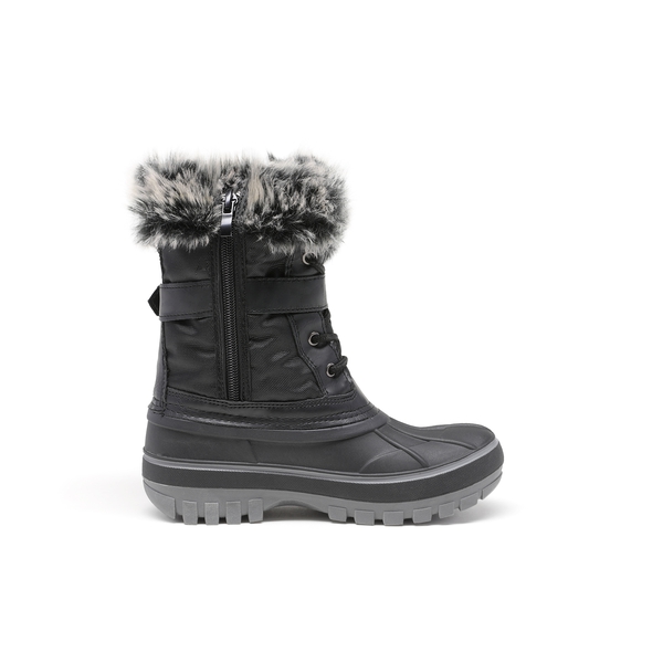 Kids Faux Fur Trim Mid-calf Boots - BLACK - 2
